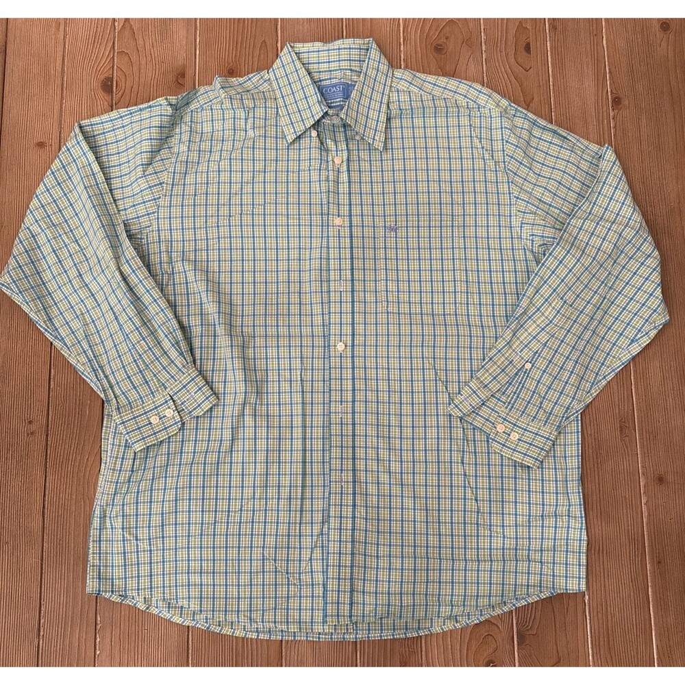 Coast Pawleys Island Huntington Shirt Mens XL Plaid Button Down Dress Shirt